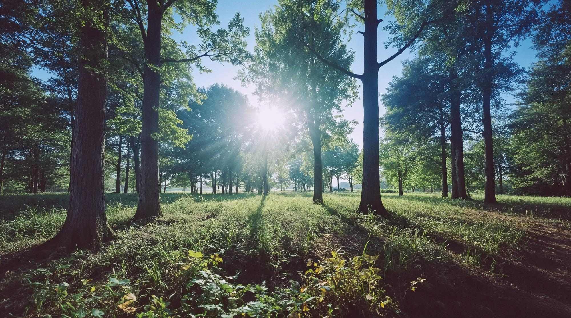 forest sun view